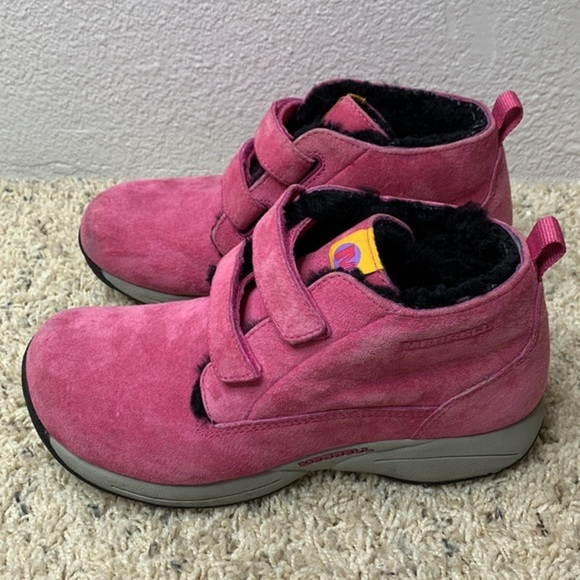 Merrell  Pink Faux Fur Lined Double Strap Boots Sz 5.5 - Picture 6 of 10